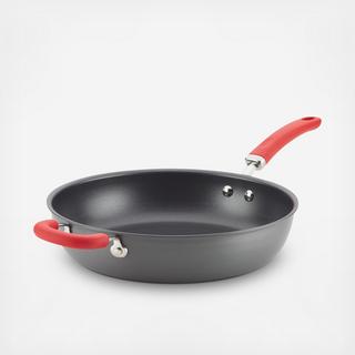Create Delicious Hard-Anodized Aluminum Nonstick Deep Skillet