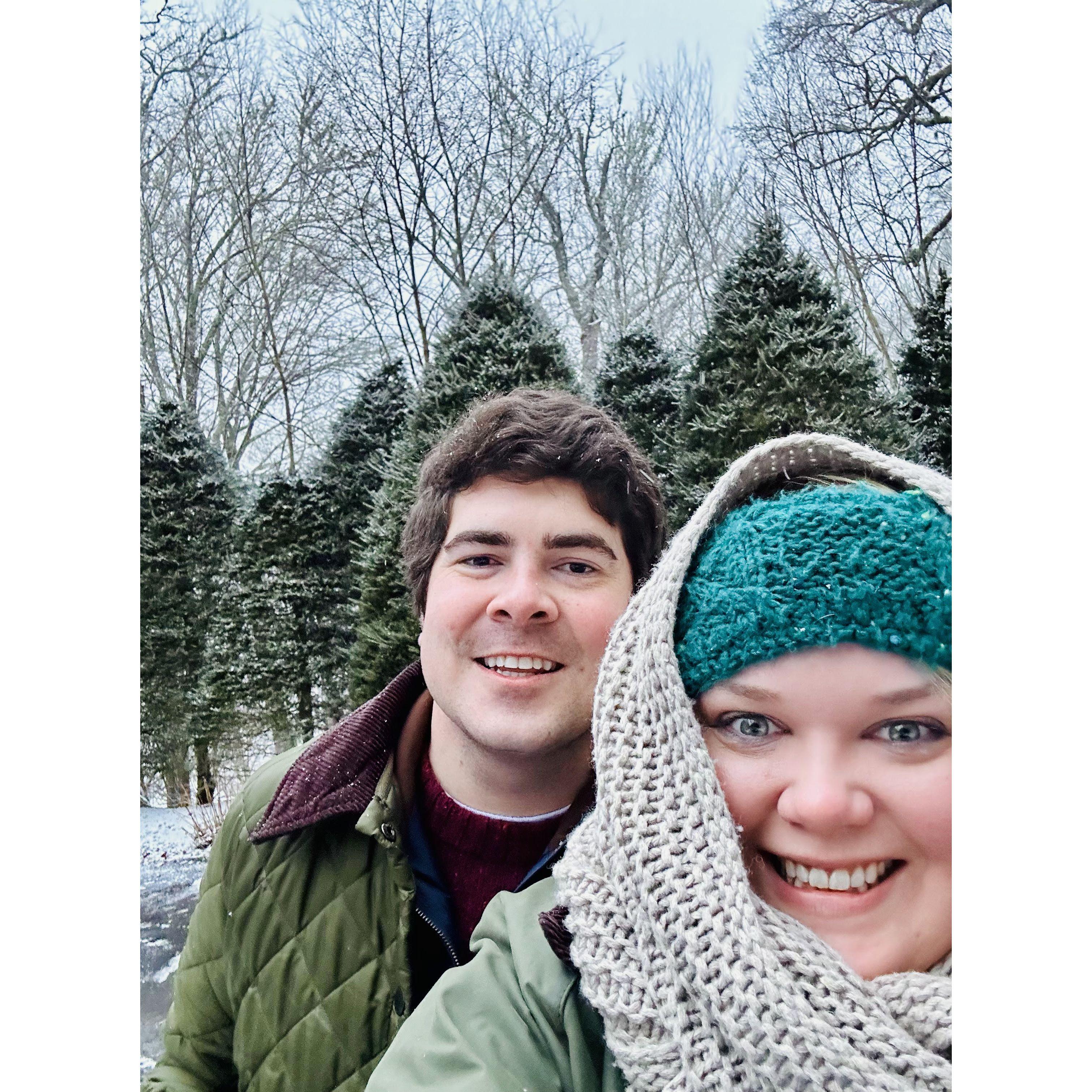 Celebrating a snowy New Years with friends at Linville Ridge