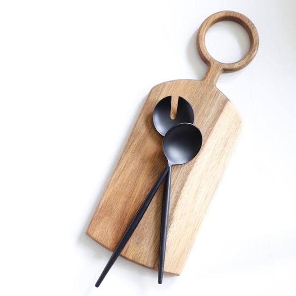 Matte Black Stainless Salad Server Set