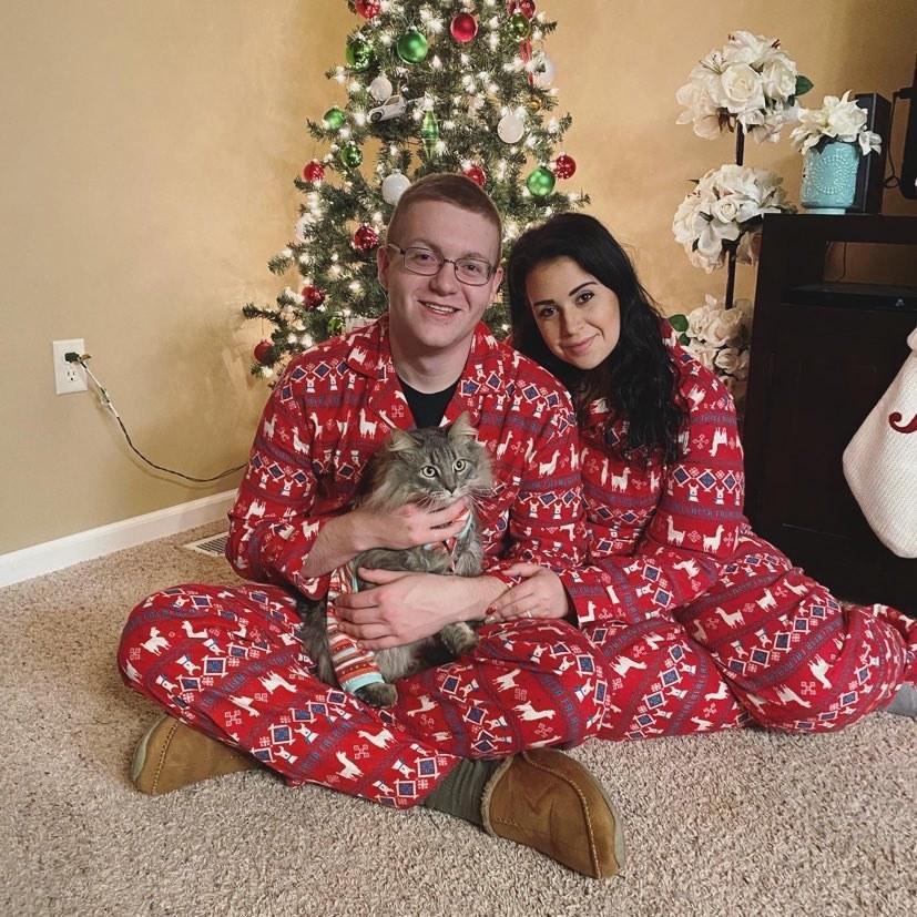 Christmas Photo 2019 with our kitten.