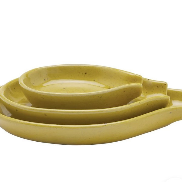 Marcus Chartreuse Salt Glaze Spoon Rests Set/3