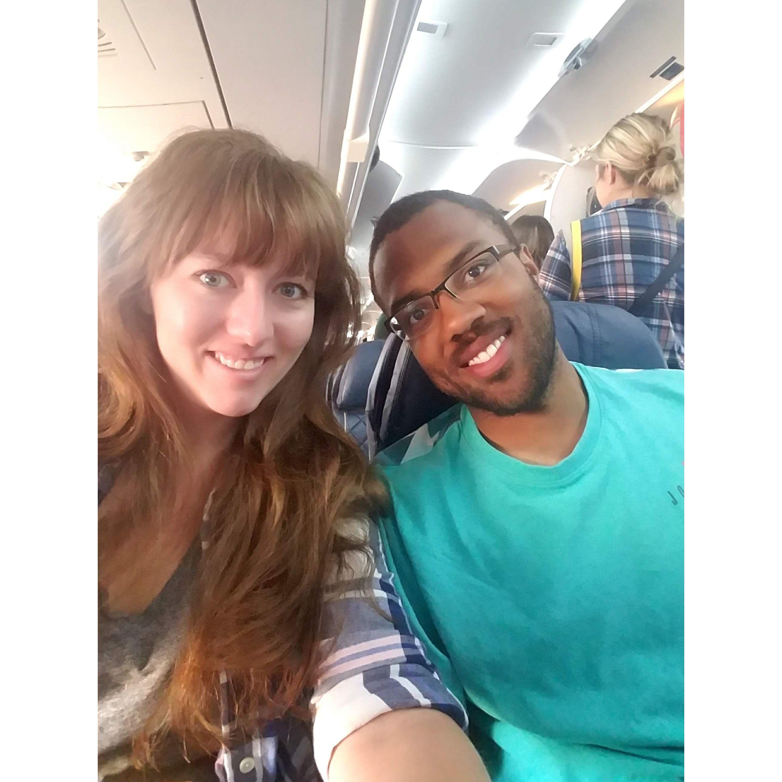 Our first trip on a plane together. We loved Nashville!