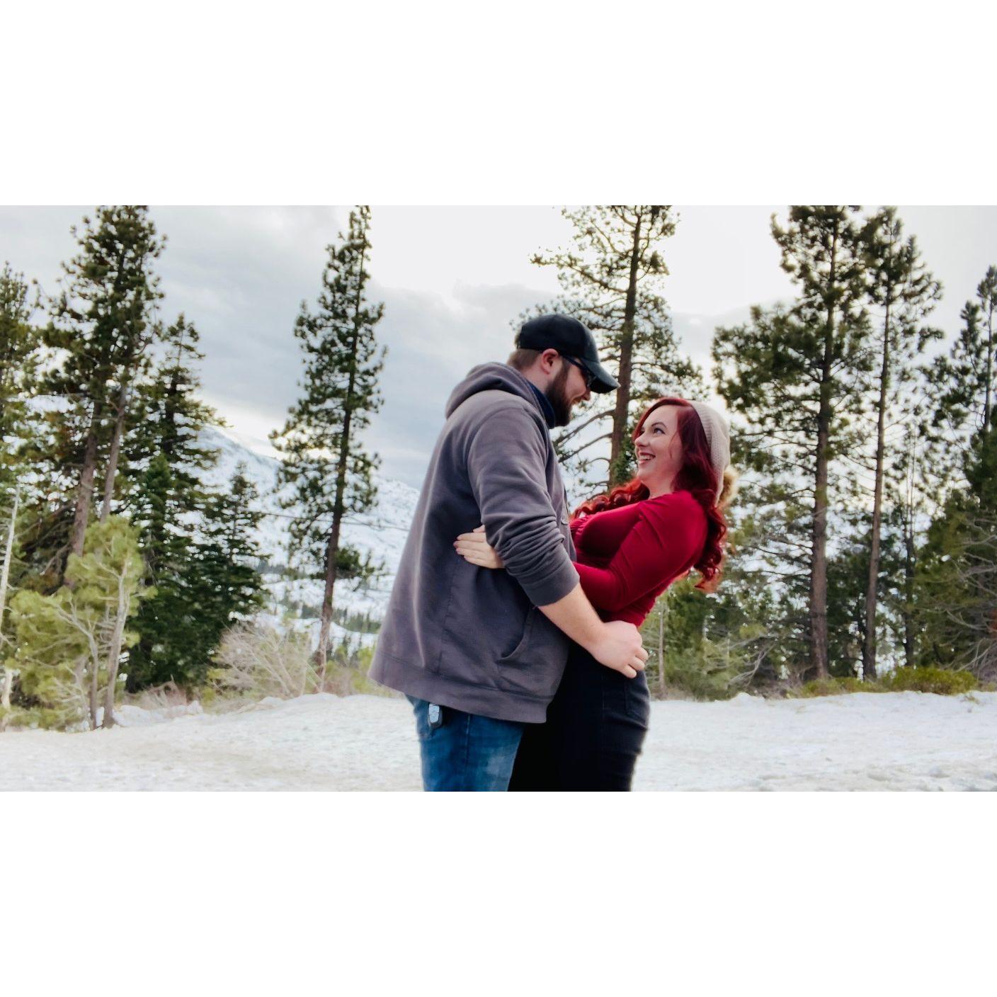 Our first time in the snow together.