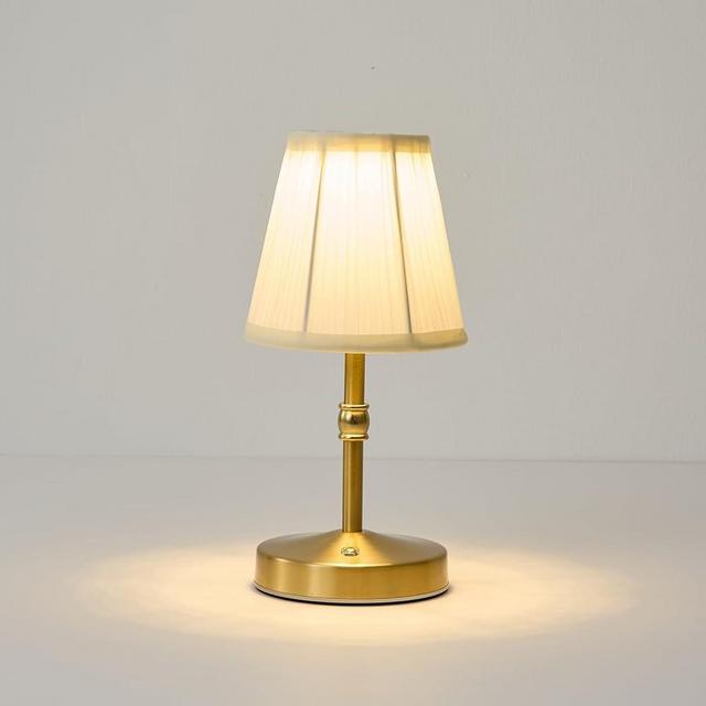KPSHINE 5W LED Cordless Mini Lamp, 3000 mah Battery Operated, 3 Color Temperature Dimmable Table Lamp, Gold Rechargeable, Aesthetic Small Kitchen Lamp for Counter, Restaurant, Bar