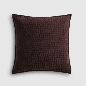 European linen cotton stitch Quilted Euro Sham in Espresso