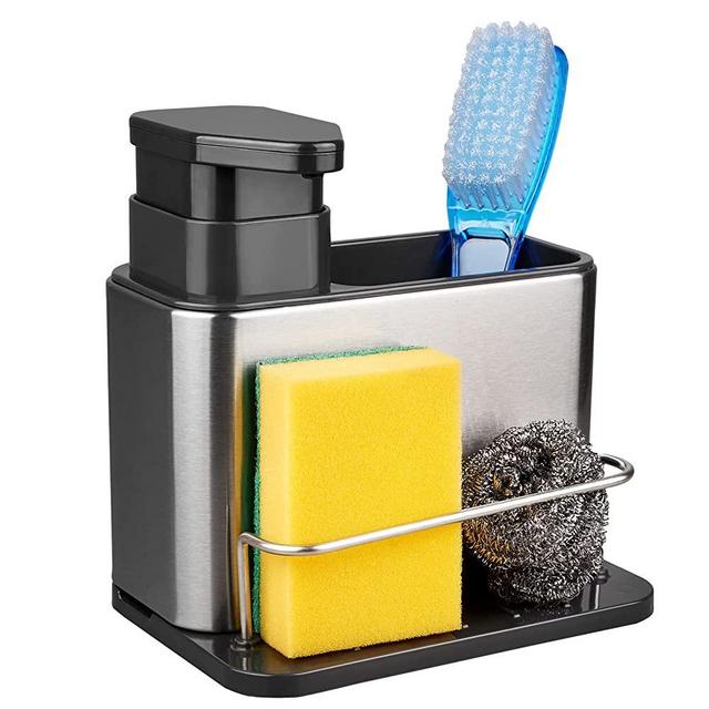 SAYZH Sponge Holder for Kitchen Sink, Rustless Sink Caddy with