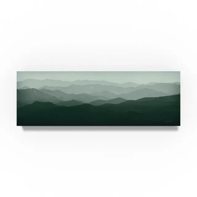 Trademark Fine Art Green Mountains 47-Inch x 16-Inch Canvas Wall Art