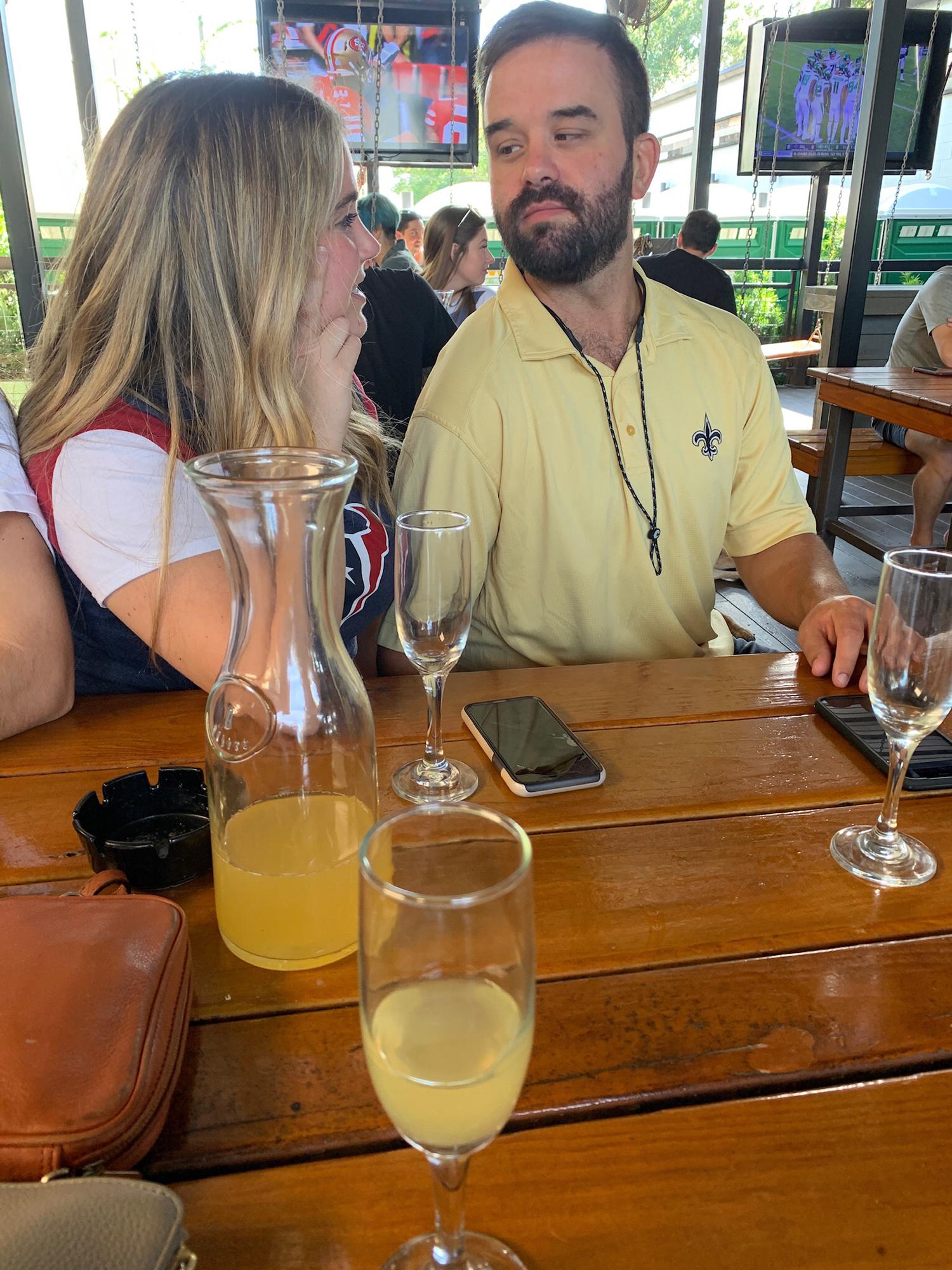 My cousin, Clare, snuck this photo of us the weekend we met to send to my mom saying “I really like this guy!” :) one of my favorite photos