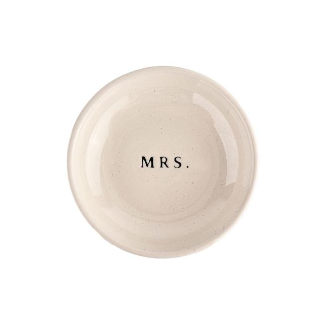 Sweet Water Decor Mrs Stoneware Jewelry Dish - 4x4"