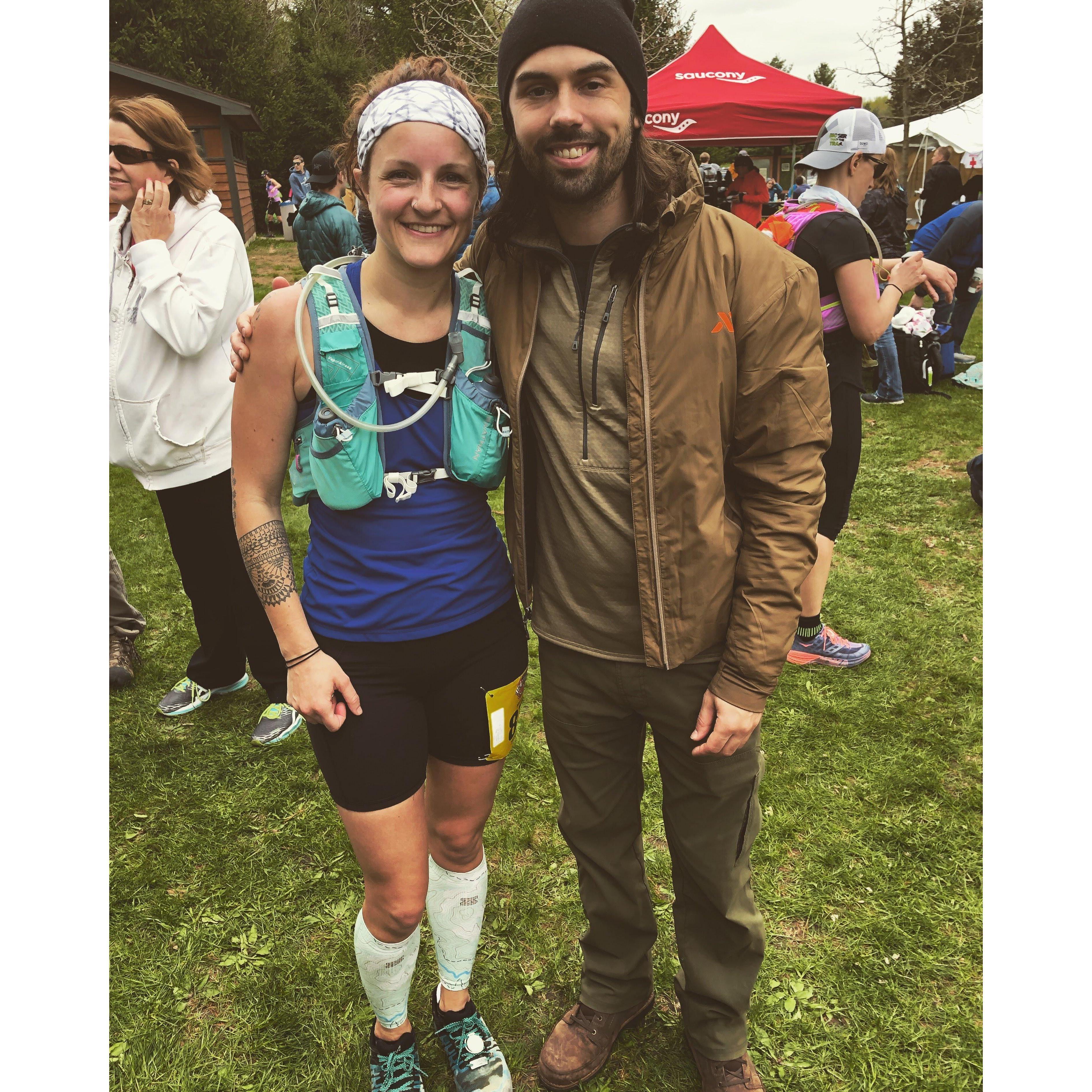 Amy's first 50K. Ken wins best crew member.