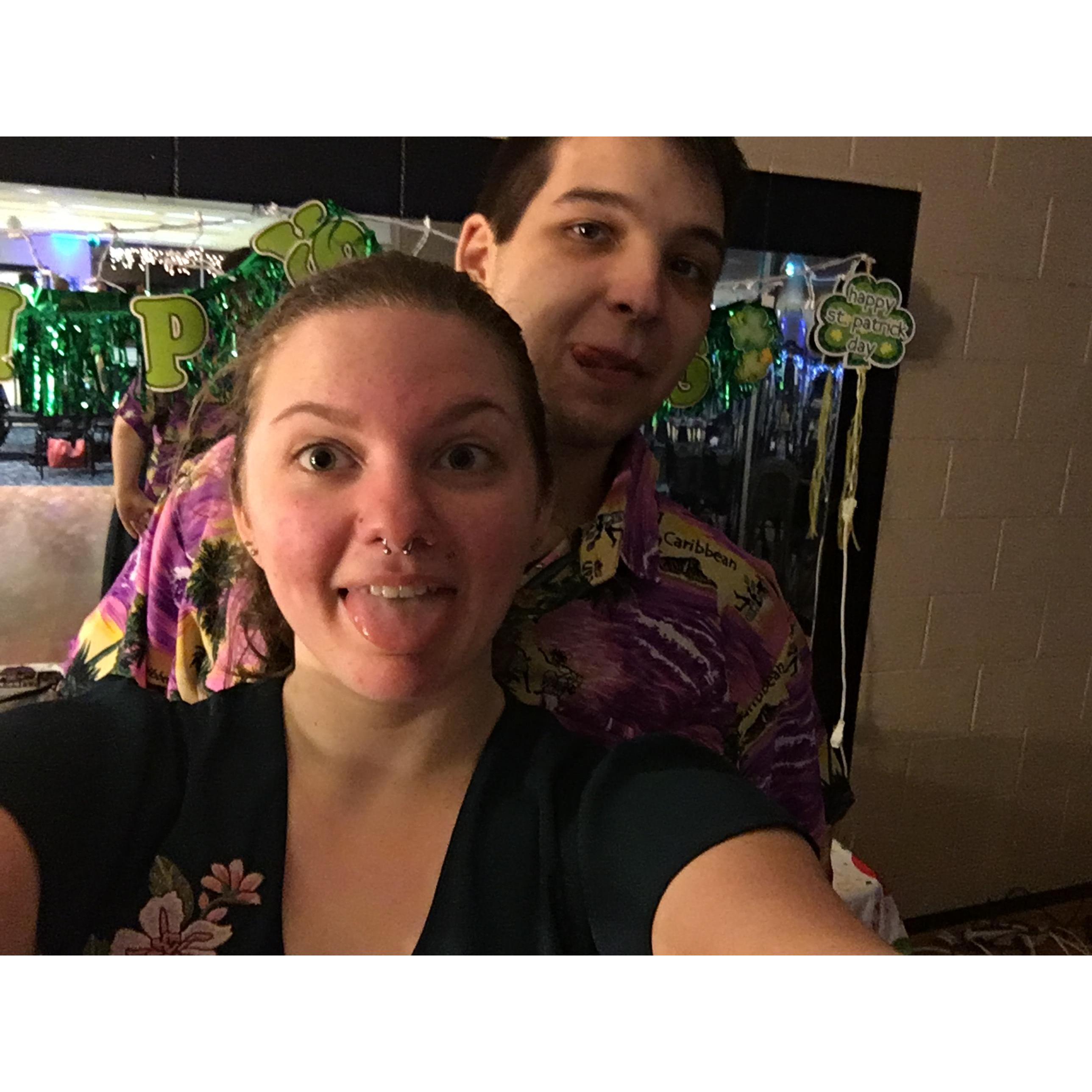 Going social dancing together every week for almost two years leading up to us dating