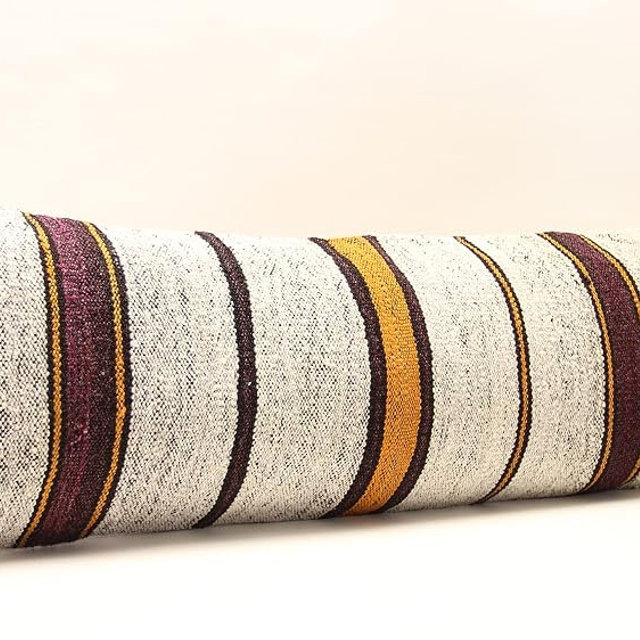 Kilimwarehouse King Size Kilim Pillow Cover 14x47 inch Bedding Lumbar Twin Extra Long Pillow Cover Classy Boho Design Urban Housewarming Chevron Knitting Throw Pillow