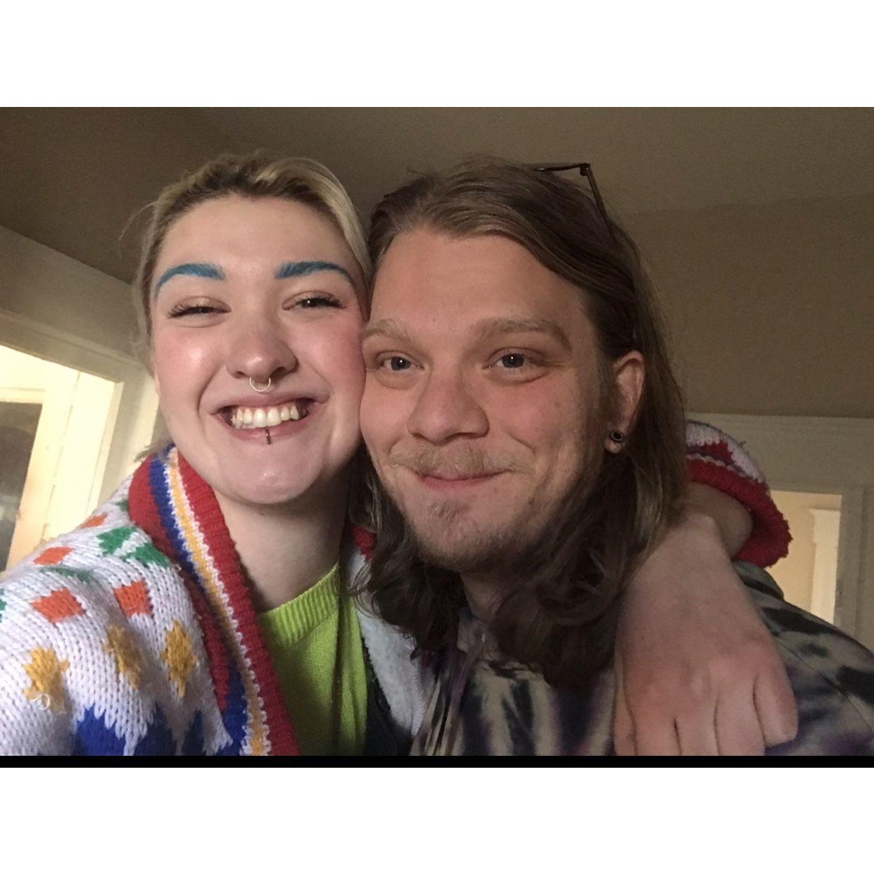 our first picture together!! we had known each other for like four days and were obsessed with each other!!! now we're getting married!! wow!