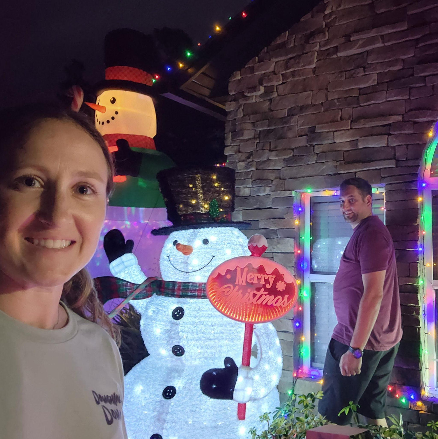 Putting up Chritmas lights- one of our favorite times of the year!!
