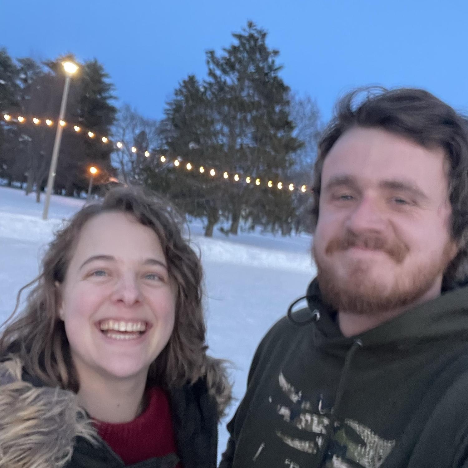 Ice skating at Gregory Park, next to Katy’s apartment: January 2023.