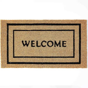 Coco Coir Door Mat with Heavy Duty Backing, Welcome Doormat (17" x 30"), Doormat Entrance (Double Box)