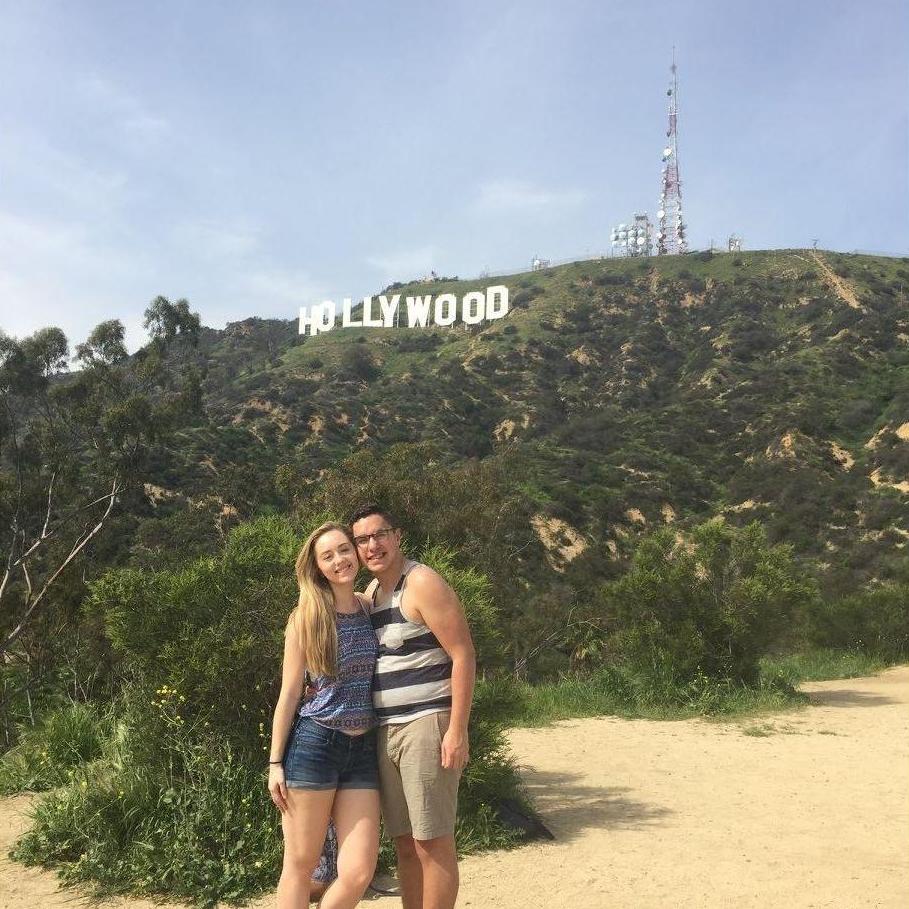 Johanna and Sam hiked the trail to the Hollywood sign on Spring Break, when Sam was studying film in LA.