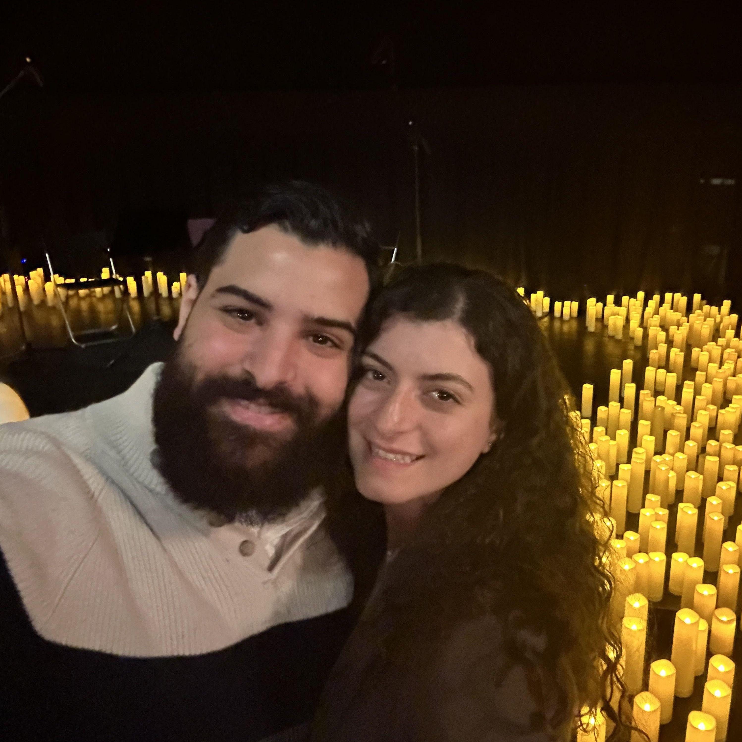 Lena surprised Matt with an Orchestra and Candles concert for his birthday! She had no idea he was in the middle of planning her proposal at that time!