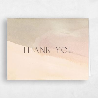 Buttercream, Beige Wedding Thank You - Povera Landscape