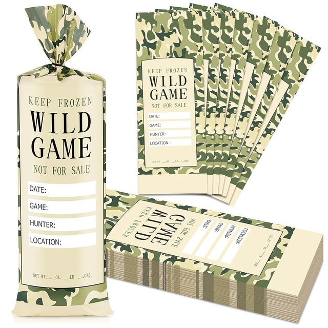 UQM 140 Pack Wild Game Meat Bags for Freezer, 1 Lb Ground Meat Bags, Wild Game Meat Bag to Protect Your Meat from Freezer Burn, Camouflage