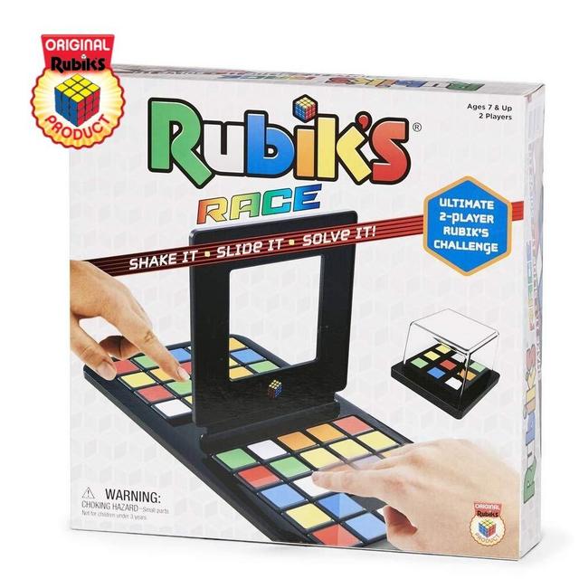 Rubik's Race Game, Head To Head Fast Paced Square Shifting Board Game Based On The Rubiks Cubeboard, for Family, Adults and Kids Ages 7 and Up