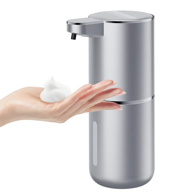 Wisekoti P11 Premium Space Gray Automatic Foaming Hand Soap Dispenser Touchless, Rechargeable Hand Foam Soap Dispenser for Bathroom and Kitchen