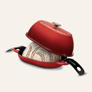 The Freeform Dutch Oven • Enameled Cast Iron • Oval- Red