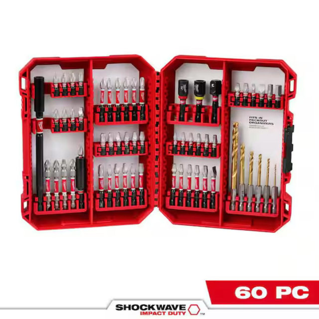 Milwaukee SHOCKWAVE Impact Duty Alloy Steel Screw Driver Bit Set (60-Piece) 48-32-4097