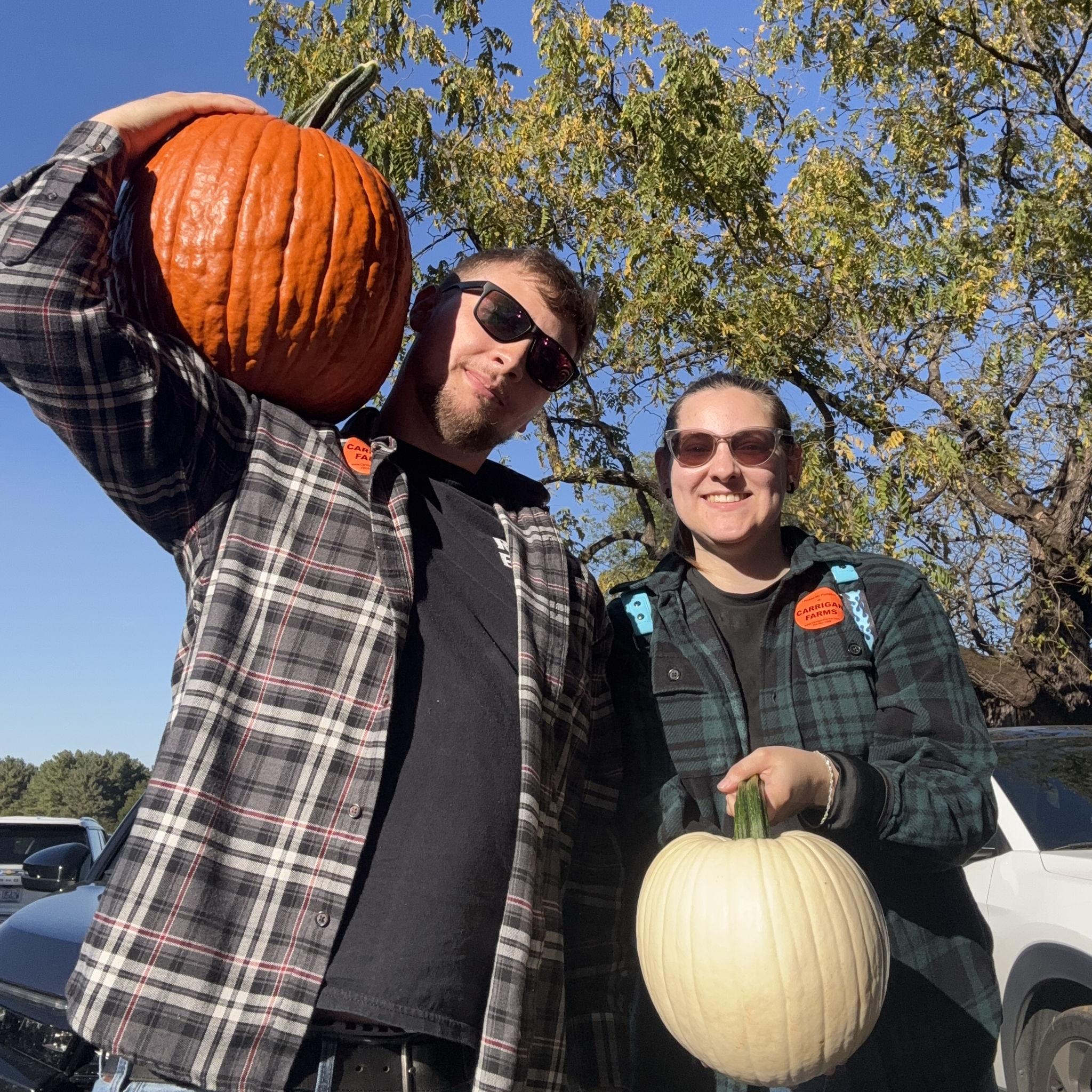 A photo of us when we went Carrigan farms to pick pumpkins.