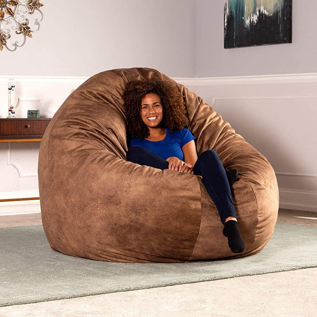 Jaxx 6 Foot Cocoon - Premium Giant Bean Bag for Adults - Padded Microvelvet, Saddle