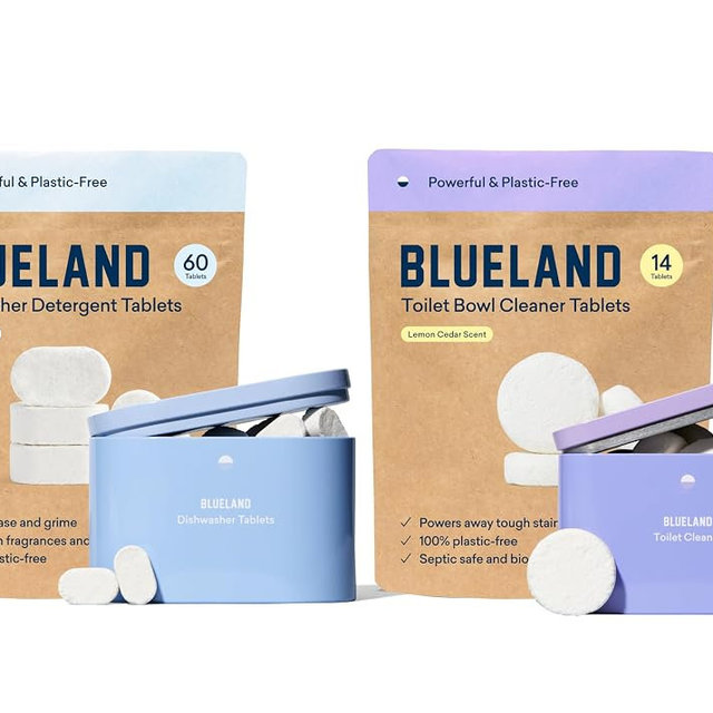 BLUELAND Dishwasher & Toilet Cleaner Duo | Dishwasher Detergent Tablet Starter Set | Toilet Bowl Cleaner Starter Set | No Harsh Chemicals, Plant-Based | Natural, Sustainable