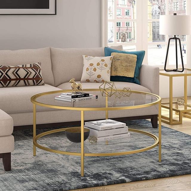 Henn&Hart Round coffee table, Gold