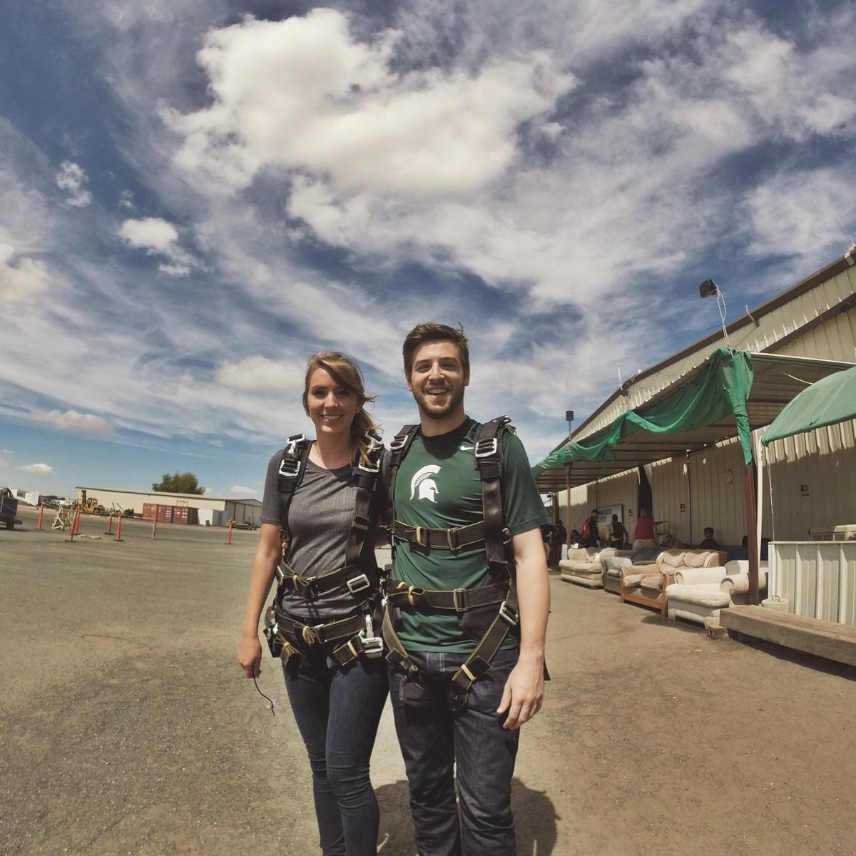 Skydiving on Marissa’s 25th birthday