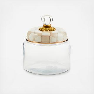 Mocha Check Enamel Kitchen Canister