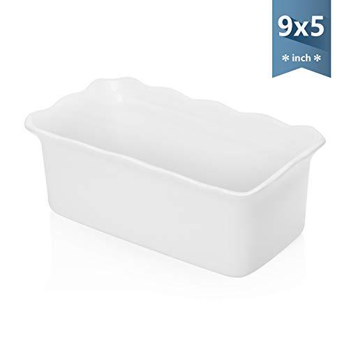 Sweese 519.101 Porcelain loaf pan for Baking, Non-Stick Bread Pan Cake Pan, Perfect for Bread and Meat, 9 x 5 inches, White