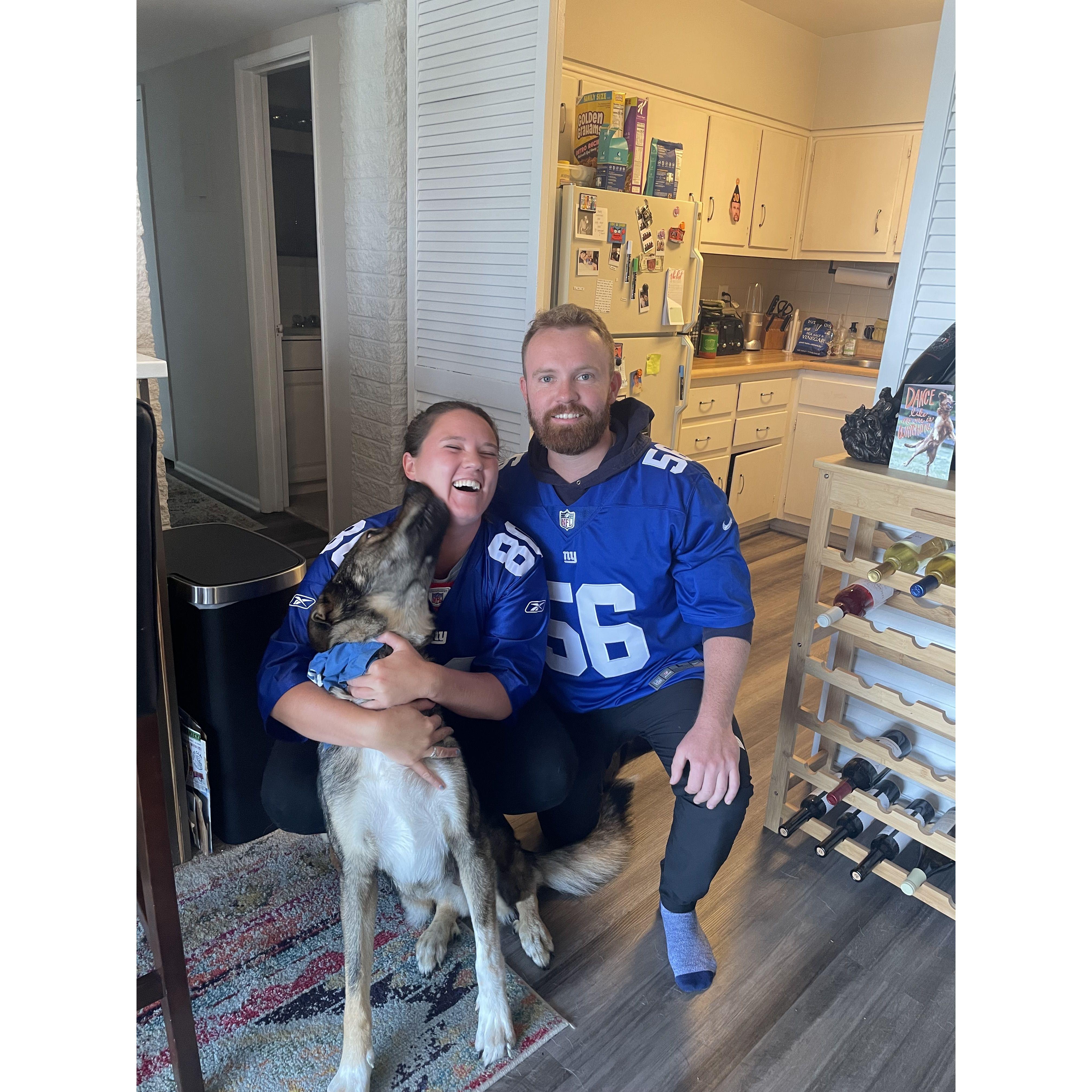 Our first apartment together with our fur child Shockey!