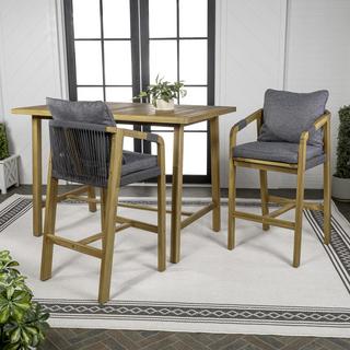 Porto Modern Coastal 3-Piece Outdoor Bar Set