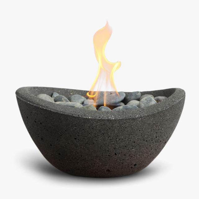 Terraflame Wave Indoor/Outdoor Firebowl, 11"diam., Black