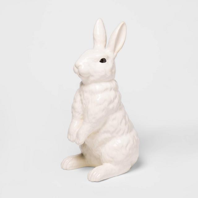12.6" x 5.3" Decorative Ceramic Bunny Figurine White - Threshold™