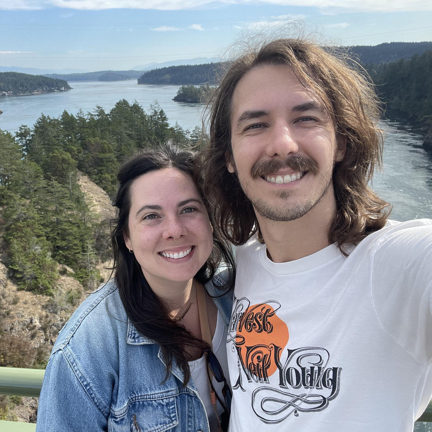 Melina and Edú in Deception Pass State Park