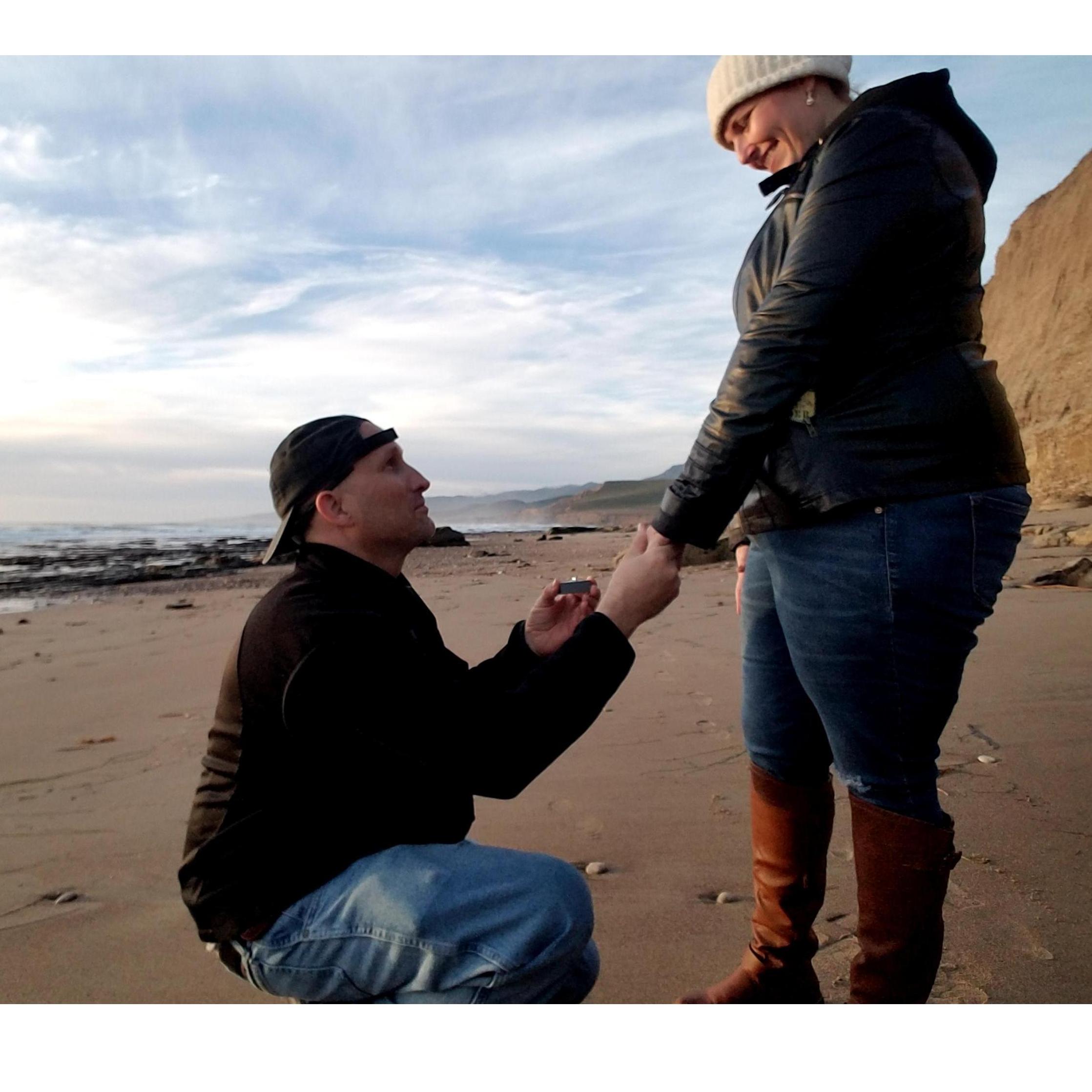 Danny asking me to be his wife. Beautiful place, beautiful spot, I was surprised. He even hid the ring in his Hand cream empty box, so I would know he was carrying it. So perfect, so romantic.