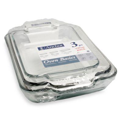 Anchor® Value Pack 3-Piece Glass Baking Set