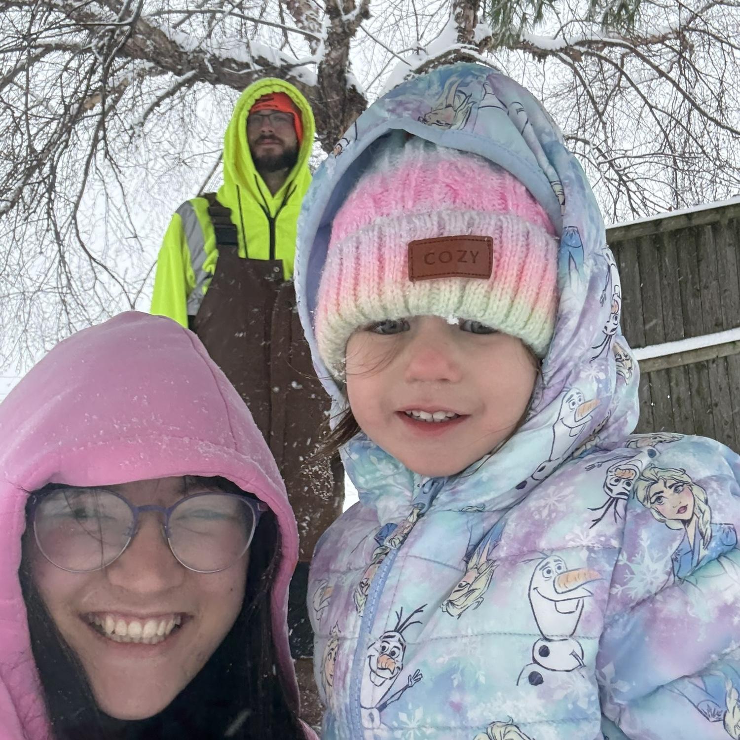Family snow play