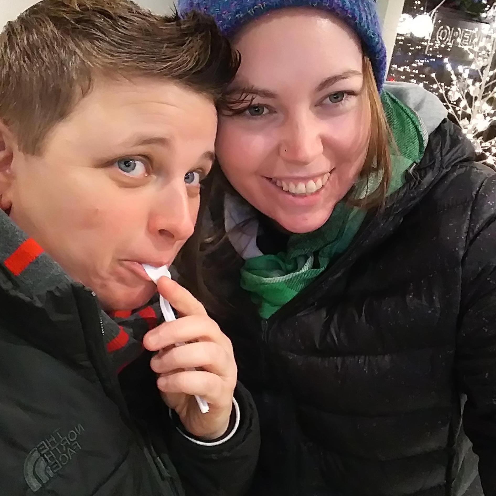 Ice cream in the snow.