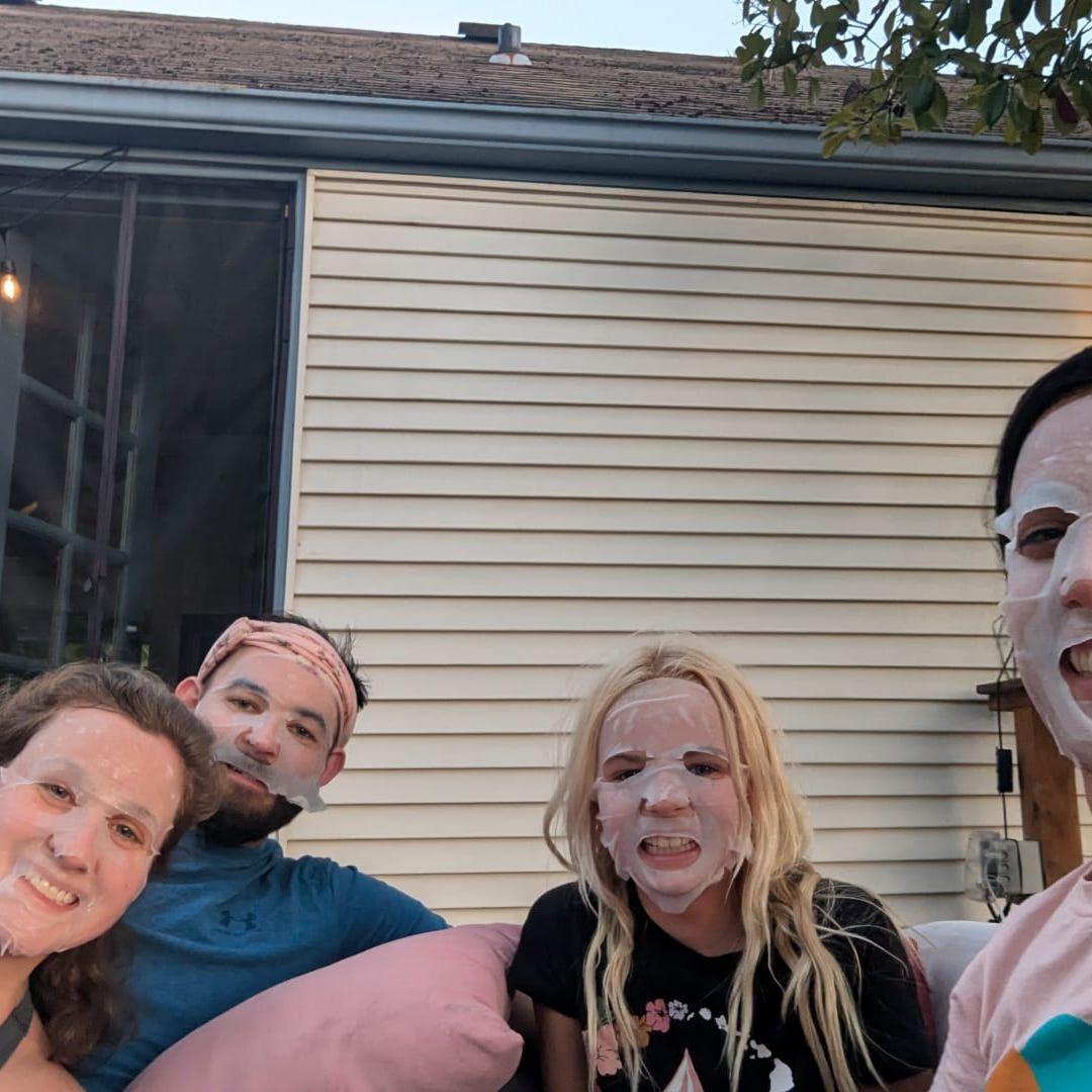 Face masks with Avery and Pao