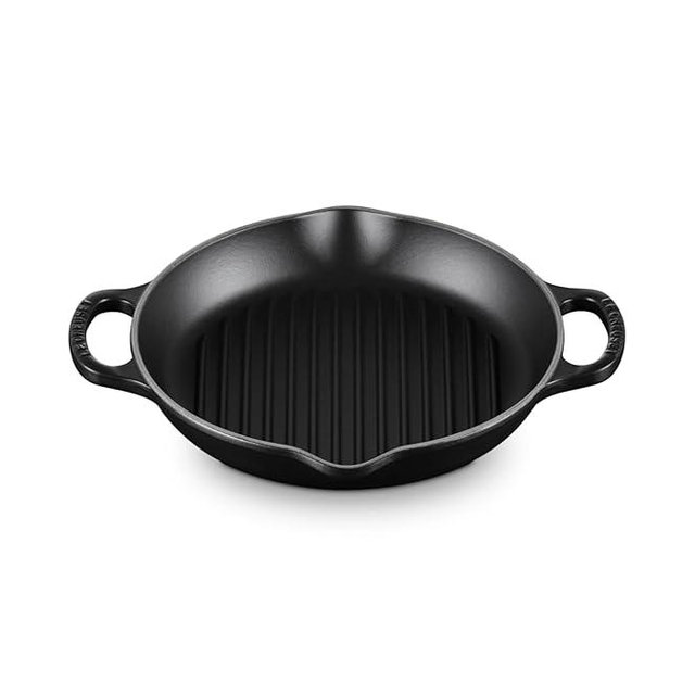 Le Creuset Enameled Cast Iron Signature Deep Round Grill, 9.75", Licorice