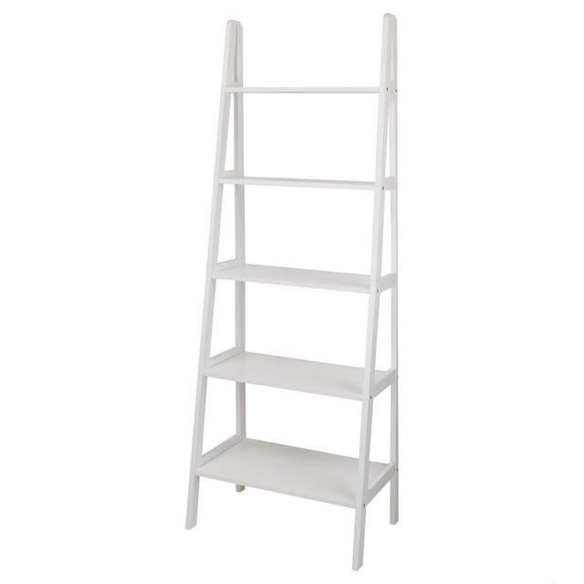 Casual Home 176-51 5-Shelf Ladder Bookcase, White