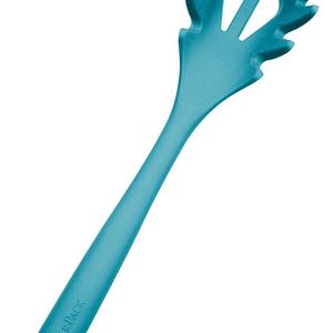 StarPack Home - StarPack XL Size Silicone Pasta Fork (13.5") in Hygienic Solid Coating, Spaghetti Fork with Bonus 101 Cooking Tips (Teal Blue)