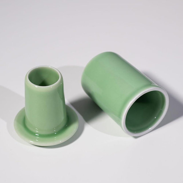 Hanporce ceramic Toothpick Holder, Toothpick Dispenser with Lid, Porcelain Tooth Pick Holder, Toothpicks Container Case Organizer for Home, Kitchen, Restaurant (Green)