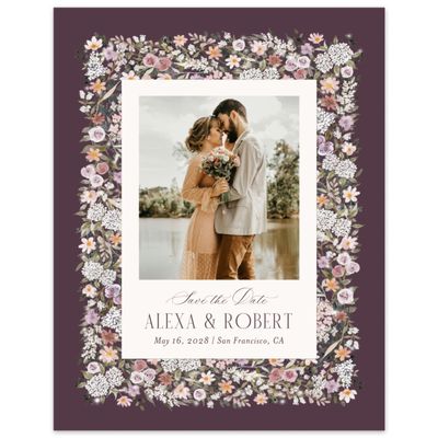 Dark Plum, Purple Wedding Digital Save the Date - Garden Gate Photo